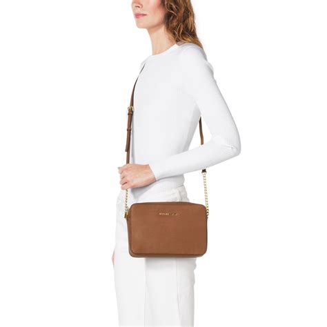 jet set travel saffiano leather crossbody michael kors|Michael Kors saffiano crossbody bag.